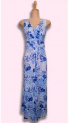 Zorka ruha hosszú kék virágos